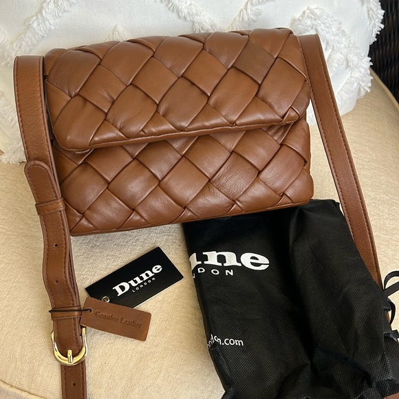 DUNE LONDON woven LEATHER crossbody brown - Picture 10 of 17